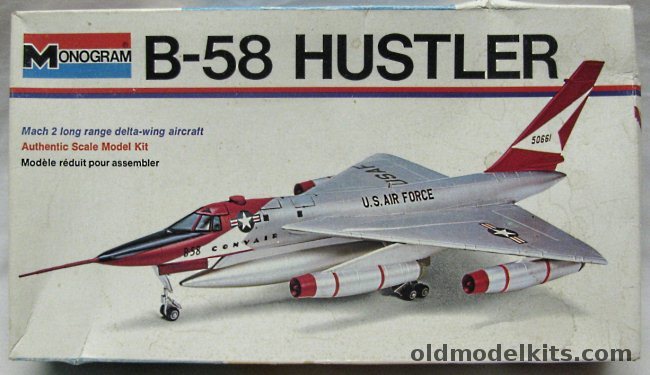 Monogram 1/121 Convair B-58 Hustler - 'White Box' Issue, 6821 plastic model kit